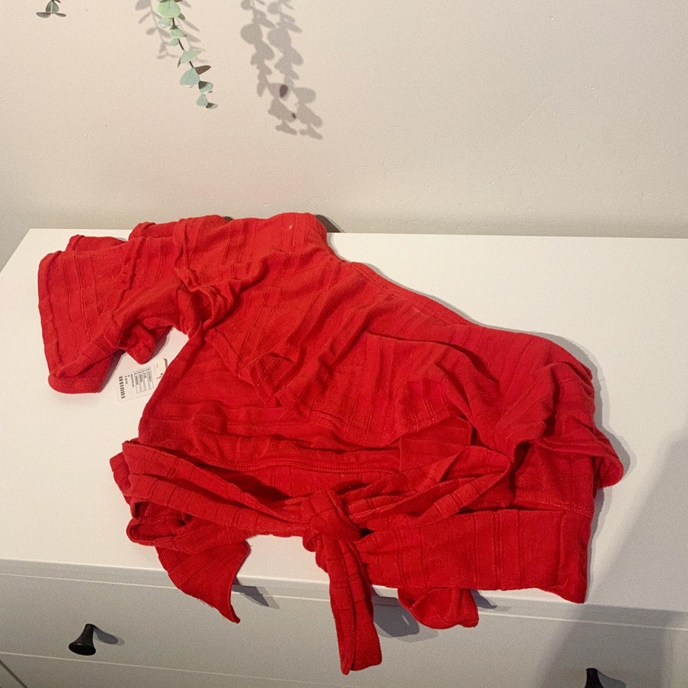 Free people red one shoulder top